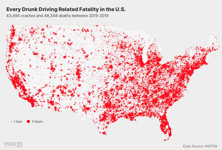 drunk driving fatalities map