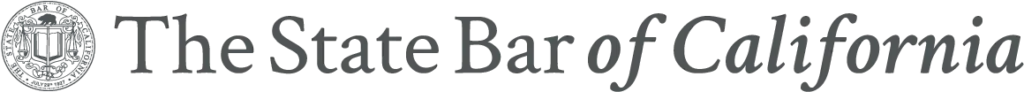 The State Bar of California logo and text in gray.